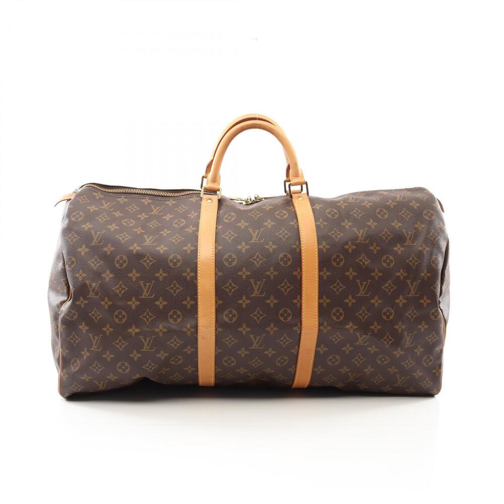 Louis Vuitton Keepall Boston Bag Canvas Leather Monogram Brown